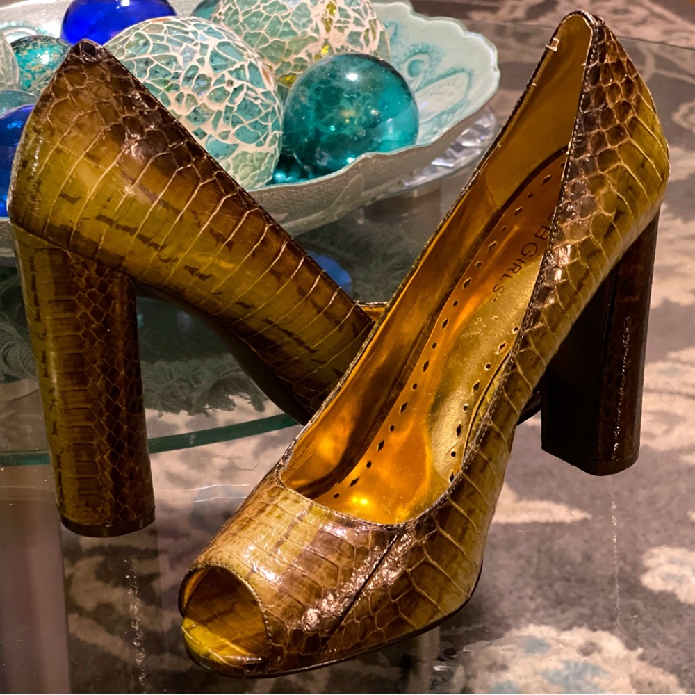 I’ve been brown snakeskin heels